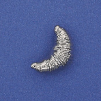 Brož Croissant stříbrný kov 24×13 mm+