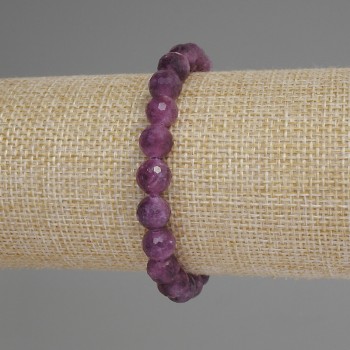 Náramek z turmalínu s broušenými kuličkami, průměr 8 mm, délka 18 cm, pružný