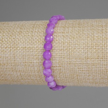 Náramek levandulový ametyst, broušená mince, průměr cca 6 mm, délka cca 18 cm, elastický