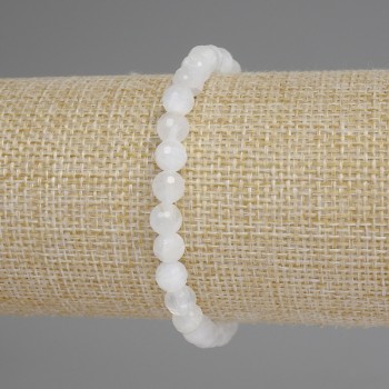 Браслет Гірський кришталь гранована кулька 6мм+-, довжина 18см+- стрейч