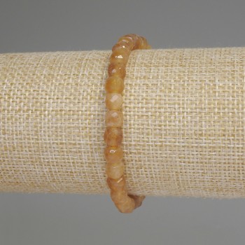 Náramek z broušeného citrínu, kubické korálky, průměr 5,5 mm, délka 18 cm, elastický