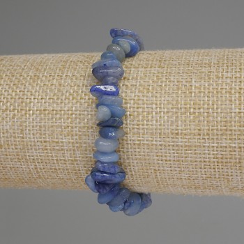 Náramek z modrého aventurínu – drobné částečky, průměr 5–8 × 3–5 mm, délka 18 cm, pružný
