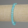 Náramek z akvamarínu, broušené mince, průměr 6 mm, délka 18 cm, elastický