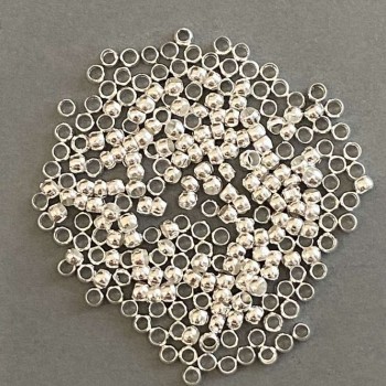 Krimpovací korálky «zahipy», průměr 3 mm, barva kovu «stříbrná», balení 300 g