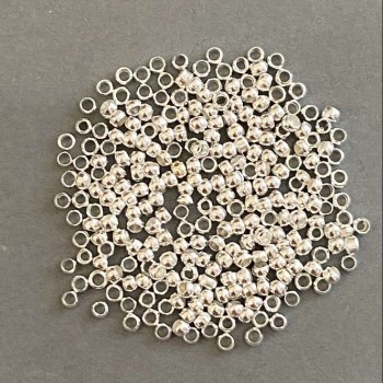 Krimpovací fixátory «zahipy», průměr 2,5 mm, barva kovu «stříbrná» 8 g