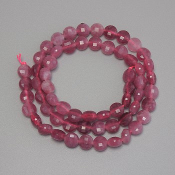 Korálky z turmalínu ve tvaru brusované mince, průměr 6,5 mm, délka 38 cm na niti