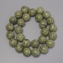 Korálky serpentinitu, hladké kuličky 15 mm ±, délka 39 cm ±, na niti