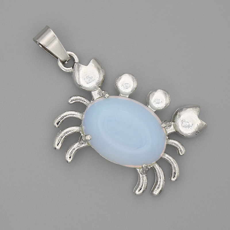 Přívěšek Krab s měsíčním kamenem 40×22 mm ± stříbrný kov
