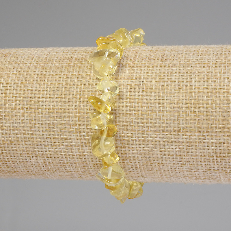 Náramek z citrínu – čipy citrínu, průměr 6–11 × 3–6 mm, délka 18 cm, elastický