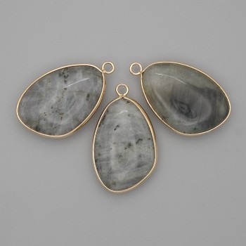 Кулон Лабрадор в оправі золотистий метал 21х35 мм+