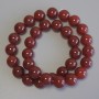 Karneolové korálky, hladké kuličky, průměr 12 mm ±, na niti, délka 39 cm+