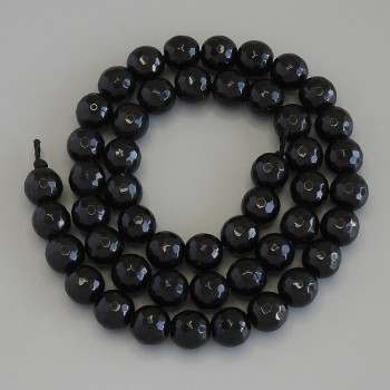 Achátové granované korálky – kuličky, průměr 8 mm ±, na niti, délka 37 cm+