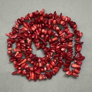 Korálové drobné korálky, průměr 8–18×3–4 mm, délka 80 cm na niti