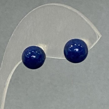 Náušnice pecky z lazuritu (lisované), kov pod stříbro, 8 mm