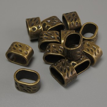 Bronzový rozdělovací prvek řad – vložka, barva kovu bronzová, průměr 13×9 mm ± otvor, průměr 11×7 mm ± balení 20 g (~13 ks)