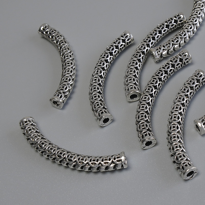 Korálka-vložka barva kovu stříbrná, průměr 36×4,5 mm, otvor 2 mm, balení 20 g (~8 ks)