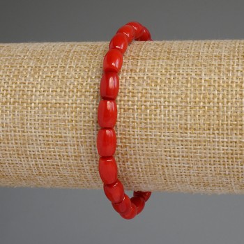 Náramek z korálu barilkové 9×6 mm, délka 18 cm, na elastické šňůrce