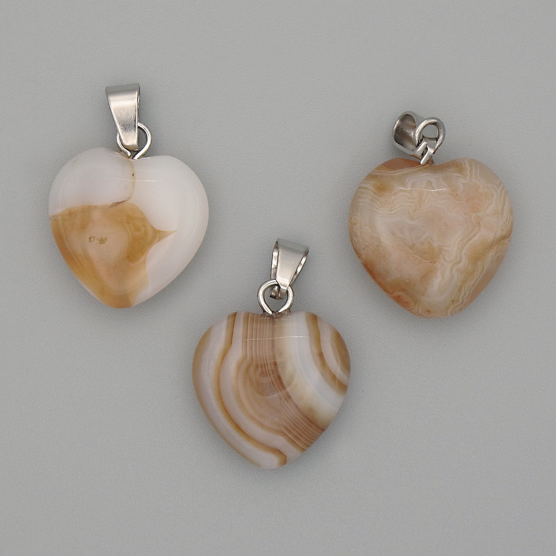 Přívěšek Srdce z achátu 15×15×23 mm+