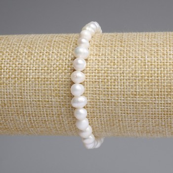 Náramek z sladkovodních perel 6–7×6–6 mm, délka 18 cm, elastický