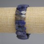 Náramek ze sodalitu, granované zaoblené články, průměr cca 20×10 mm, délka cca 18 cm, elastická šňůrka