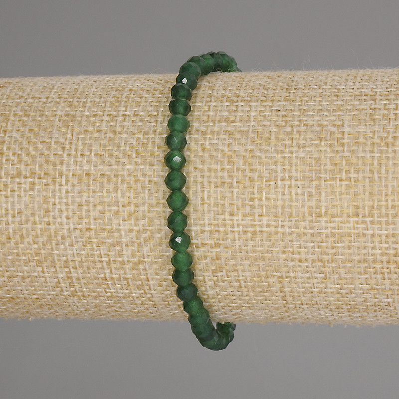 Náramek z granovaných chrysoprasových kuliček, průměr 4 mm, délka 18 cm, elastický