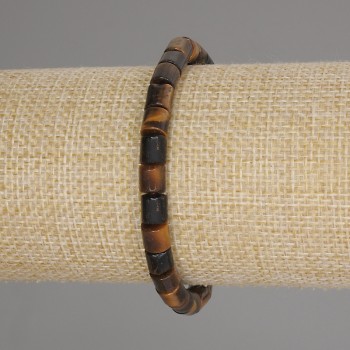 Náramek z tygřího oka – cylindrické korálky 6×6 mm, délka cca 18 cm, elastický