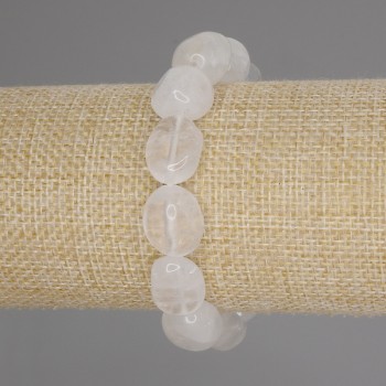 Браслет Гірський кришталь галтівка, діаметр 13-15х12-13мм+-, довжина 18см +- стрейч