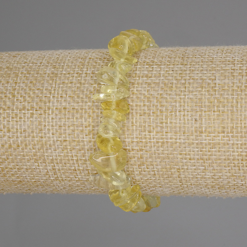 Náramek z citrínových čipů, průměr 8–15×2–6 mm, délka 18 cm, elastické provedení