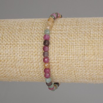 Náramek z turmalínu s kubickými fasetami, průměr 4×4 mm, délka 18 cm, elastický