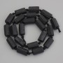 Korálky turmalínu Sherl, nerafinovaný kámen, průměr 14×8 mm, na niti, délka 41 cm