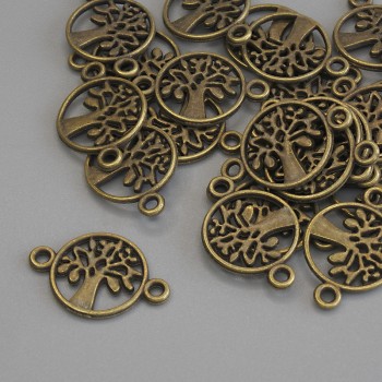 Konektor, bronzová barva kovu, rozměr 18×12 mm, průměr otvoru 1,6 mm, balení 22 ks