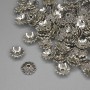 Korálkové čepičky na korálek, barva kovu stříbrná, průměr 7,5×1 mm ± otvor 1,5 mm ± balení 20 g (cca 89 ks)