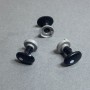 Černé oválné oči pro hračky 13×10 mm, balení 50 párů
