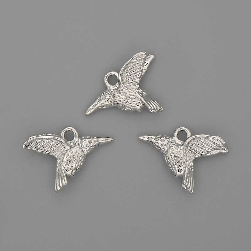 Přívěšek Kolibřík 19×15 mm ± stříbrný kov