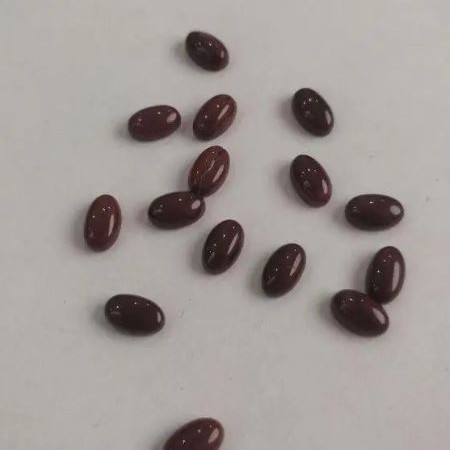 Kabošon mini ovál Červený jaspis, průměr 8×5 mm+