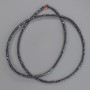 Korálky hematitu ve tvaru čtverců 2×2 mm na niti, délka 40 cm