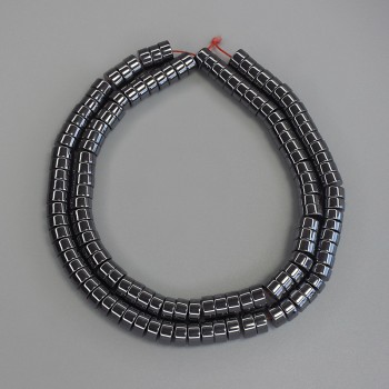 Korálky z hematitu ve tvaru rondelů 6×3 mm na niti, délka 40 cm+