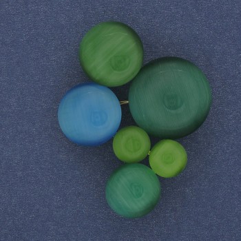 Brož-přívěsek Akcent vícebarevné Kočičí oko zlatistý kov 33×43 mm+