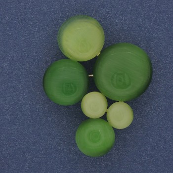 Brož s přívěskem Akcent se zeleným kočičím okem, zlatý kov, 33×43 mm+