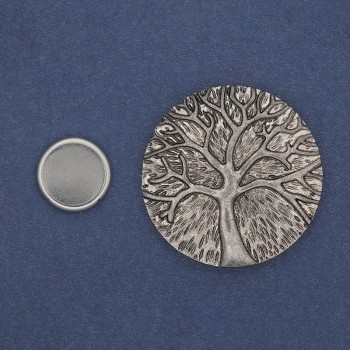 Brož na magnet Akcent Strom 40 mm ± stříbrný kov