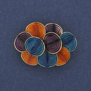 Brož-kulón Akcent, 36×26 mm, barevný smalt, zlatistý kov