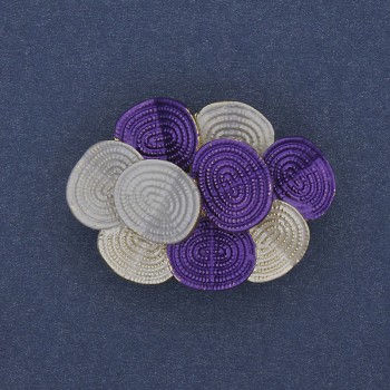 Brožka-přívěšek Akcent, 36×26 mm, barevná smaltová na zlatistém kovu