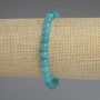 Náramek z akvamarínu, hladké kuličky, průměr cca 6 mm, délka cca 18 cm, na elastické šňůře
