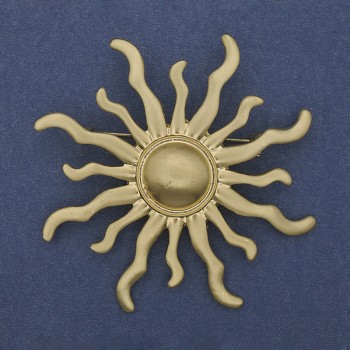 Brož «Jarylo» – zlatistá matná emailová povrchová úprava ze zlatého kovu, 69 mm+