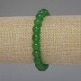 Náramek z hrizoprasu, hladké korálky o průměru cca 8 mm, délka 18 cm, pružný