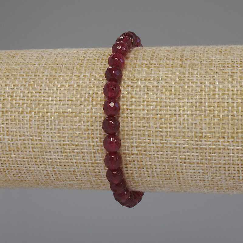 Náramek z turmalínu, broušené kuličky, průměr 6 mm, délka 18 cm, elastický