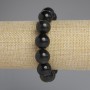 Náramek z přírodních kamenů Sluneční obsidián, hladká korálka, průměr 14 mm, délka 18 cm +