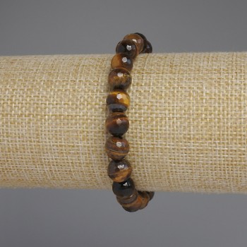 Náramek z tygřího oka – brusované kuličky, průměr 8 mm, délka 18 cm, strečový