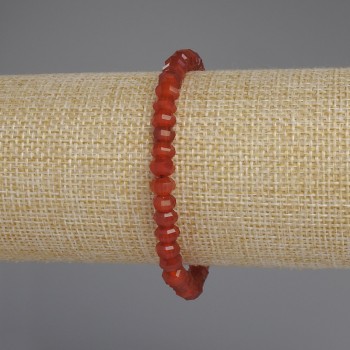 Náramek z karneolu, broušené rondely, 6×4 mm