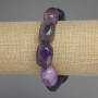 Náramek z ametystu s fazetovanými kameny, průměr 20×14 mm ±, délka 18 cm ±, elastický s přírodními nedokonalostmi